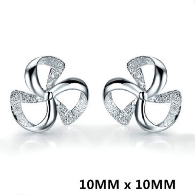 925 Sterling Silber Glücksklee Ohrstecker