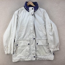 Vintage Pacific Trail White Polyester Outdoor Parka Jacket Women Size Uk Large