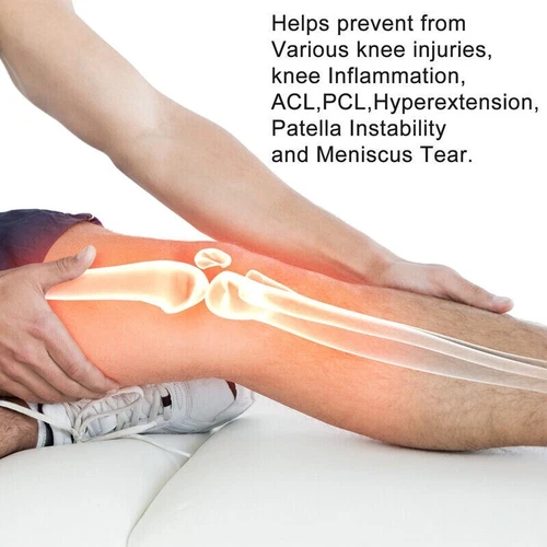 Hinged Knee Brace Compression Sleeve Joint Support Open Patella Stabilizer Wrap - Picture 3 of 17