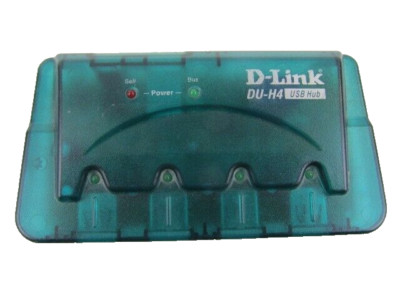D-Link Powered USB 2.0 4-Port Hub Dock Mini Small Portable DUB-H4/N Vintage