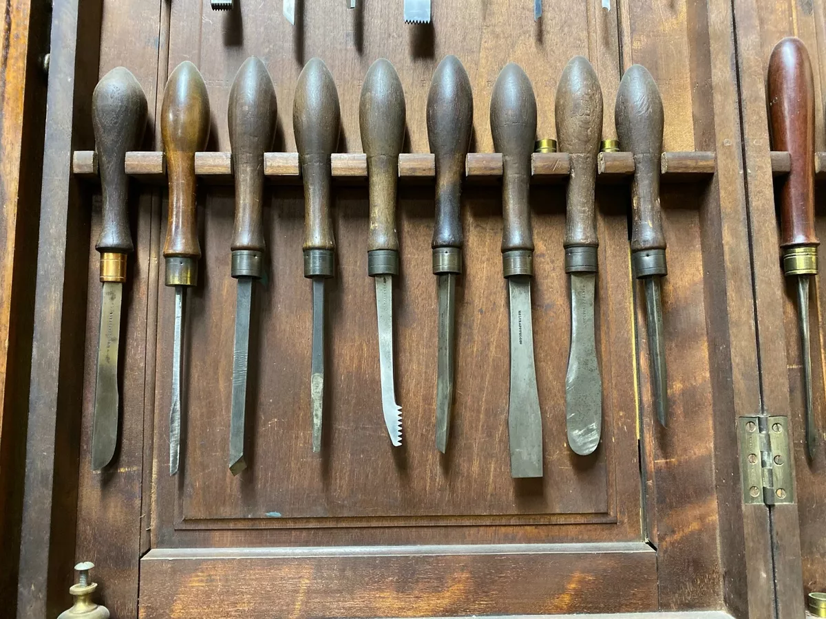 Antique Holtzapffel Ornamental Lathe Turning Tools Chisel Set London 54 Each