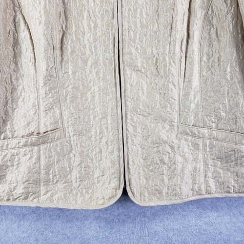Bernardo Jacket Womens 2X Sand Tan Quilted Long Sleeve Full Zip Blazer - Picture 8 of 23