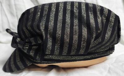Scala Pronto Gray Black Hat Shimmer Stripe Breton Cap  display picture 1