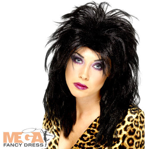 80s Pop Star Wig Ladies Fancy Dress Rock Star Celebrity Adults Costume Accessory - Picture 1 of 1