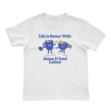 Comfort Colors Coffee and Jesus Shirt, Retro Christian Shirt, Coffee Lover Gift