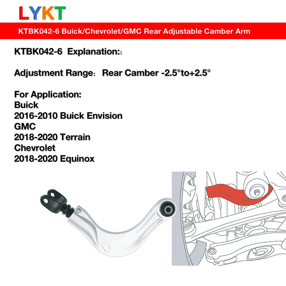 LYKT 2 Adjustable Rear Camber Kit for BuickEnvision&GMCTerrain&Chevrolet Equinox - Image 2 of 4