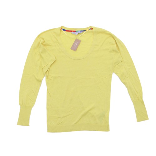 Fat Face Women's Jumper UK 8 Yellow 100% Cotton Pullover