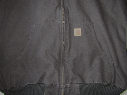 Carhartt Quilt Lined Canvas Black Hooded Zip-up Jacket XL Tall XLT EUC J130 BLK - Picture 11 of 13