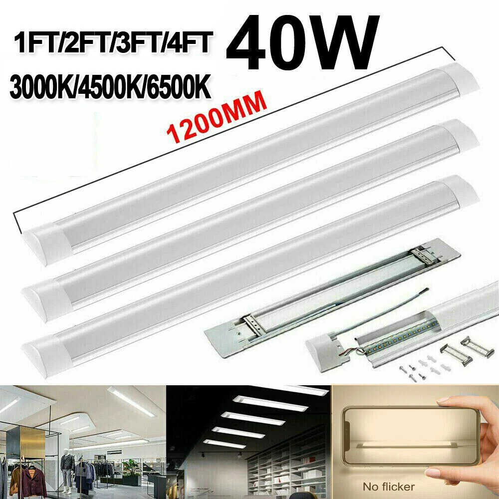 LED Tube Light Batten Linear Slim Light WorkShop Garage Lamp Lighting Dimmable
