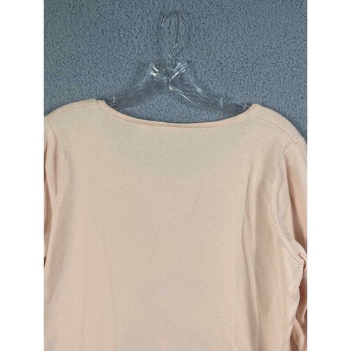 Villager by Liz Claiborne L Cardigan Embroidered Sweater Light Pink Pretty - Picture 5 of 9