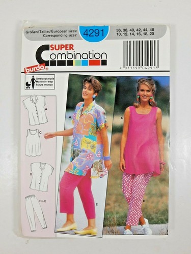 Burda 4291 Misses Maternity Top Pants Sewing Pattern Size 10-20 Uncut Summer - Picture 3 of 3