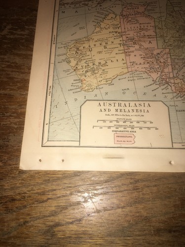 1892 Australia and New Zealand Antique Atlas Map Butler's Complete Geography - Picture 2 of 5