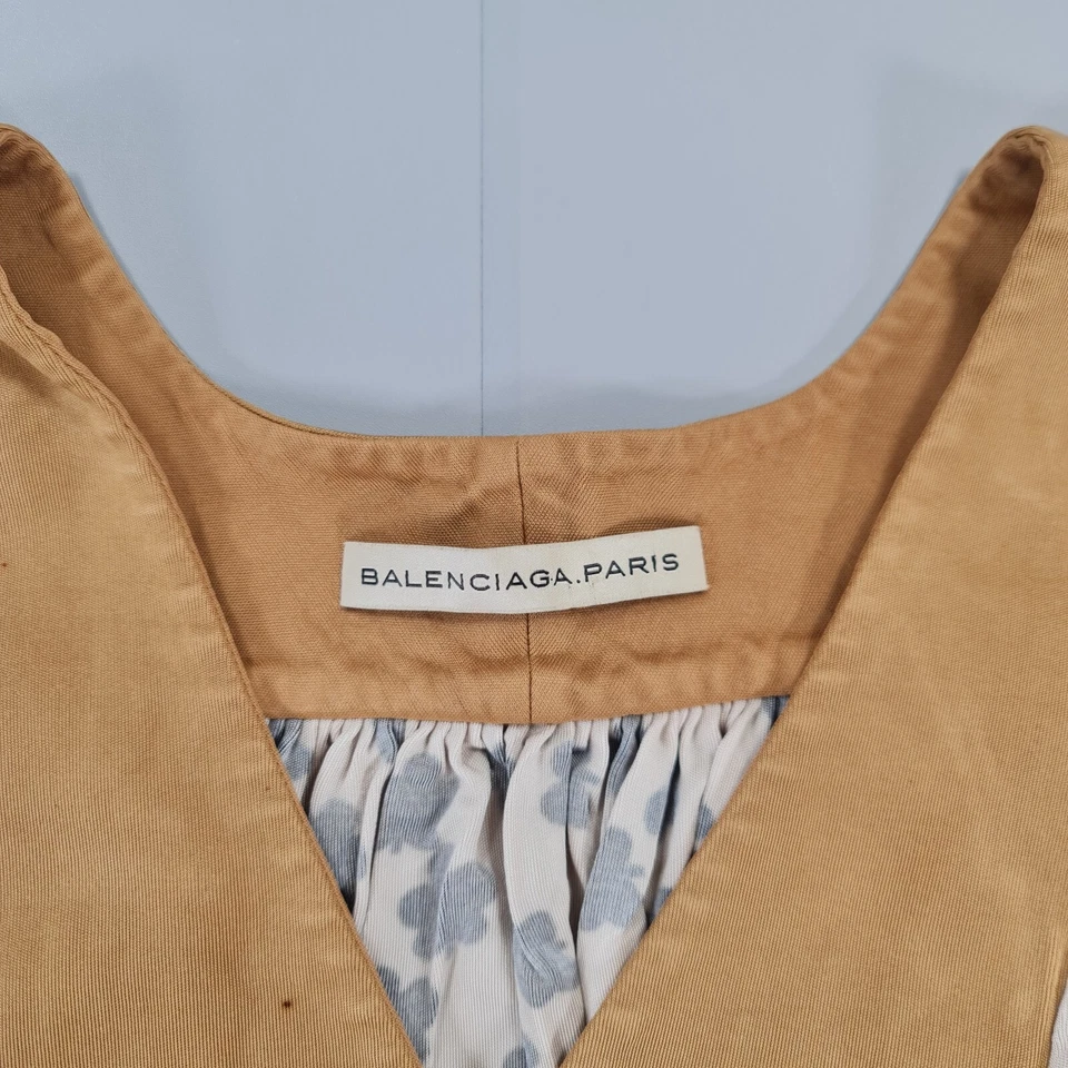 Blusa para mujer Balenciaga oro marfil IT 38 floral cuello en V Foto 3 de 4