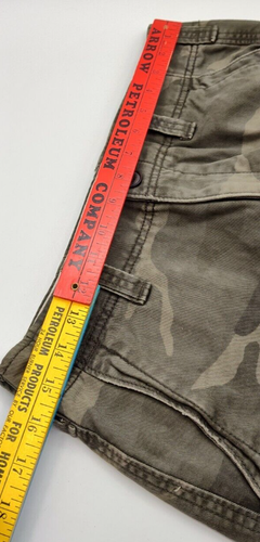 Abercrombie Fitch Camo Cargo Shorts Mens Size 29 Green 6 Pocket Twill Y2K - Picture 11 of 13