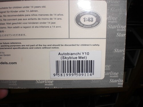 Autobianchi Y10 1985 blu celeste - 1:43 Starline Models 509114 - Foto 5 di 5