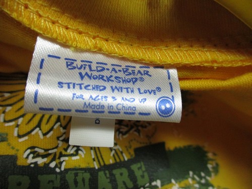 Build a Bear Phoenix Beware I Might Bite Yellow Tee - Dated 12/10 - #1007422 - Picture 4 of 5