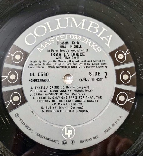 Irma La Douce Original Broadway Cast. Vinyl LP. - Picture 4 of 4