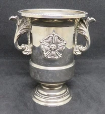 Silver plate electroplate vintage Art Deco antique Tudor Rose urn vase