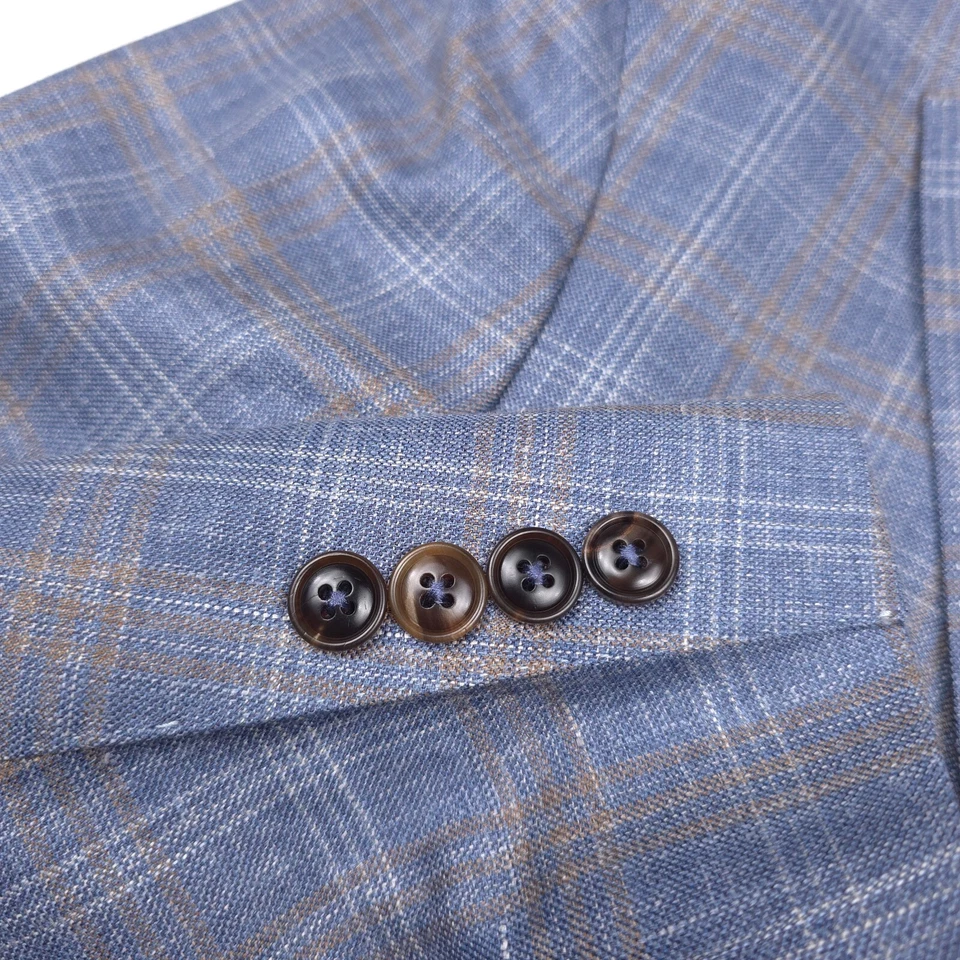 $1295 Peter Millar Crown Crafted Andover Plaid Sport Coat Blazer Jacket Mens 44R - Image 3 of 4