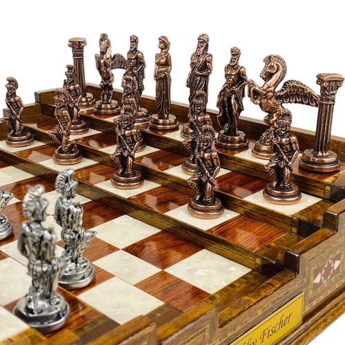 Premium 3D Chess Set Greek Mythology Handcrafted Chess Board, Christmas Gift 🎁