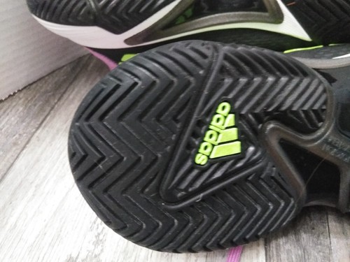 Adidas Barricade Scarpe da Tennis Uomo - Nero/Verde/Viola AGY1445 Taglia 11 (A+) - Foto 4 di 16