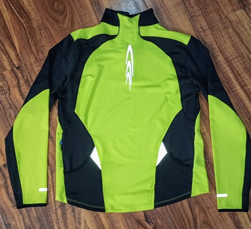 Brooks Running Men’s Long Sleeve Yellow Sweater Large Athletic Sports Track Top - Picture 4 of 6
