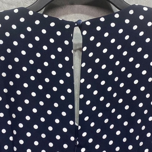 INC INTERNATIONAL CONCEPTS Navy Polka-Dot V-Neck Wide-Leg Jumpsuit SZ 6 - Picture 7 of 15