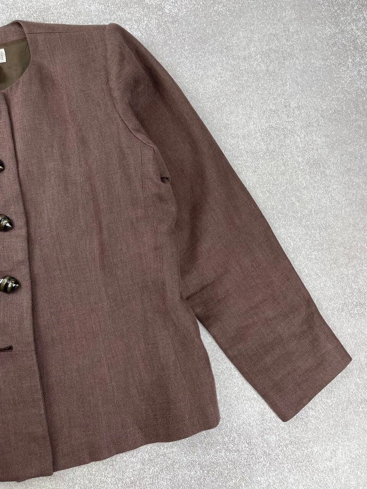 Yves Saint Laurent Vintage Rive Gauche Linen Blazer Jacket Women’s Size 44 - Image 2 of 4