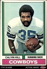1974 Topps #95 Calvin Hill 1973 Stats One Asterisk Cowboys VARIATION Yale 3 - VG