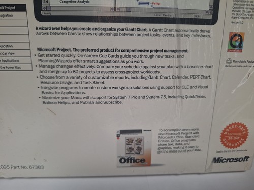 Microsoft Project 4.0 - Mac Edition Brand New Sealed N.O.S Vintage Software - Picture 8 of 8