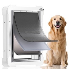 3-Flap Large Steel Dog Door   Energy-Efficient Insulated Pet Door W/ Lock Panel