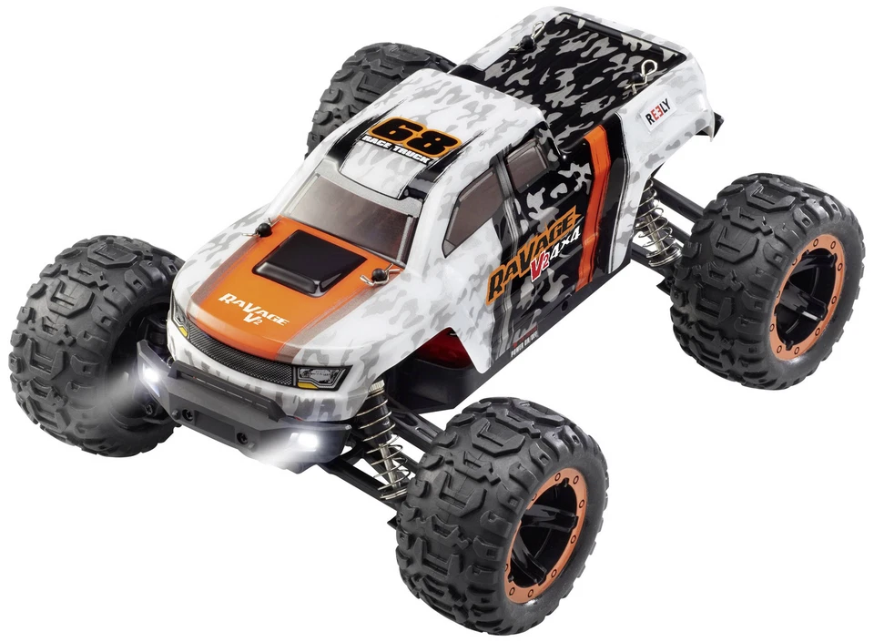 Reely RaVage 4x4 V2 Orange/Weiß Brushed 1:16 RC Modellauto Elektro SIEHE TEXT