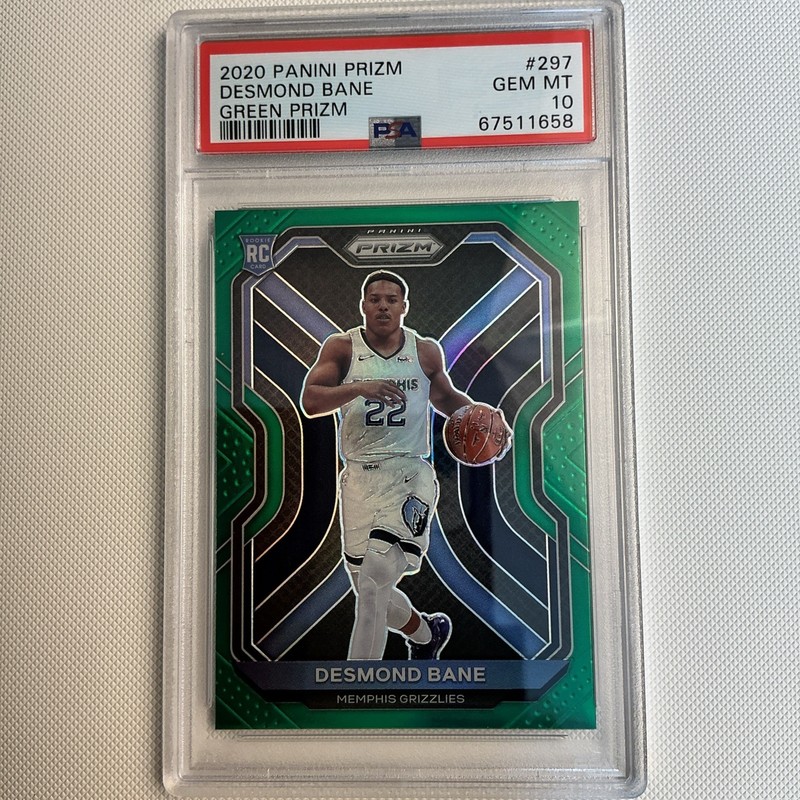 2020 Panini Prizm Desmond Bane #297 RC Green Prizm  PSA 10