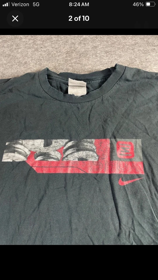 Camiseta Nike Shox Y2K De Colección Años 2000 Rara Retro Hype Y2K Talla XL Desteñida Negra Foto 2 de 4