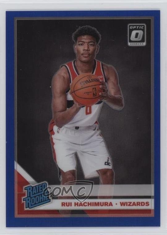 2019 Panini Donruss Optic Rated Rookie Blue Prizm 47/59 Rui Hachimura #188 nd3