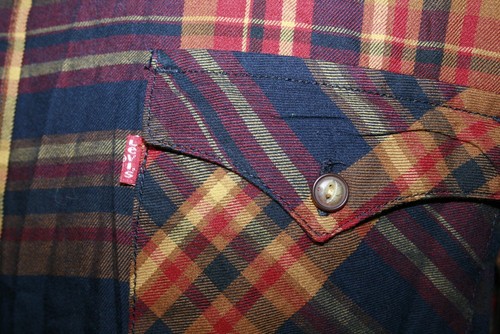 Camisa a Cuadros Levi's Para Hombre - XL - Azul Marino/Ámbar - Top Clásico Informal Manga Larga - Imagen 5 de 11