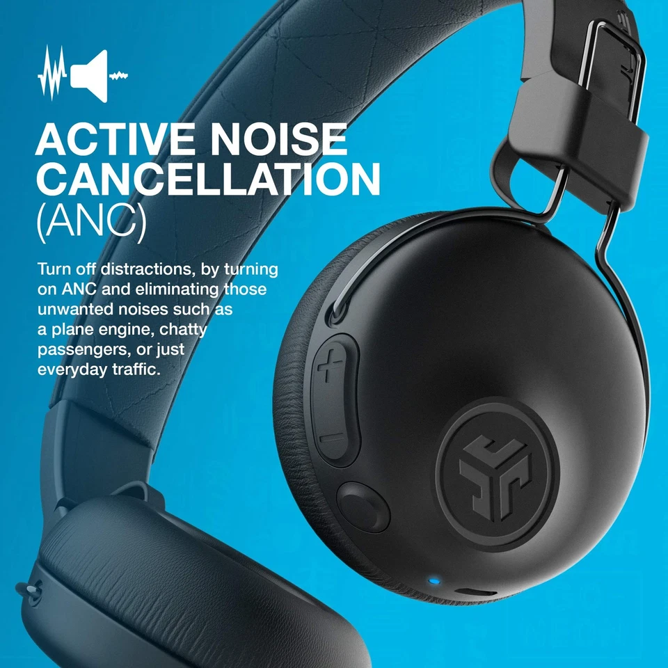 Bluetooth Noise Canceling Headphones 34 Hour Playtime Active ANC Comfort - Image 3 of 4