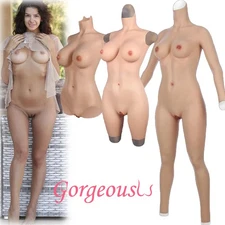 Silicone Bodysuit Female Body Suit Breast Forms E Cup Fake Vagina Hip Shaping