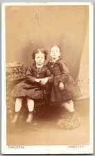 CDV Circa 1870s Thredder Cute Girls in Dresses Lowestoft UK