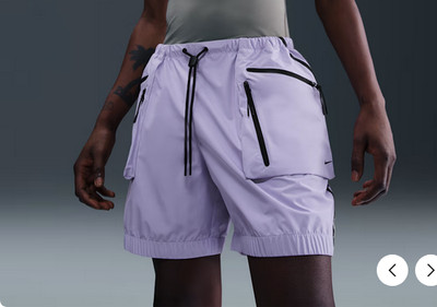 Nike Tech Super Lightweight Shorts Cargo HJ2946 Mens Size M Light Purple