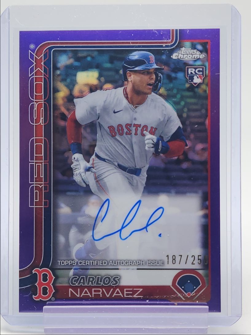 CARLOS NARVAEZ 2025 TOPPS CHROME ROOKIE AUTOGRAPH PURPLE RC AUTO /250 Q2491
