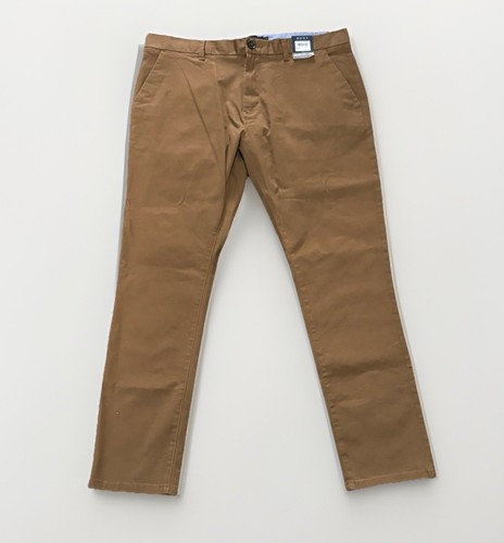 Next Men’s Slim Fit Chino Pants Trousers Stretch Size 38R 31L Brown New