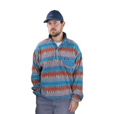 Patagonia Laughing Waters Synchilla Snap-T Fleece Pullover Jacket Mens L Aztec