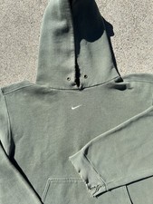 Vintage 90s Nike Center Swoosh Hoodie Mens L Green Skate Faded Sage White Tag