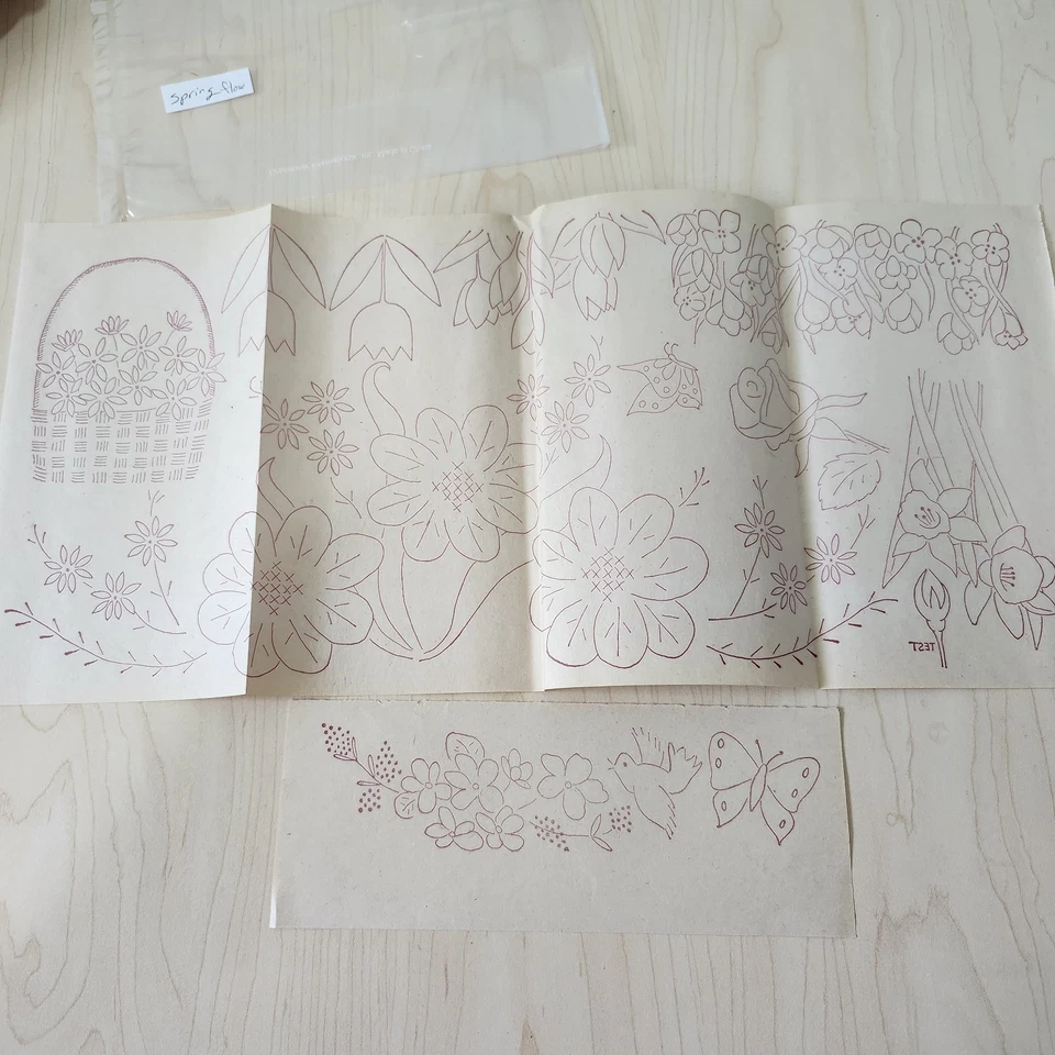 Vintage Workbasket Iron-On Embroidery Transfer Patterns – Set of 9, Unused - Image 3 of 4