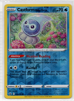 Castform Rainy Form 033/198 Swsh06: Sword & Shield - Chilling Reign Reverse Holo