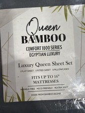 QUEEN BAMBOO COMFORT 1800 SERIES EGYPTIAN LUXURY QUEEN SHEET SET -DARK GRAY