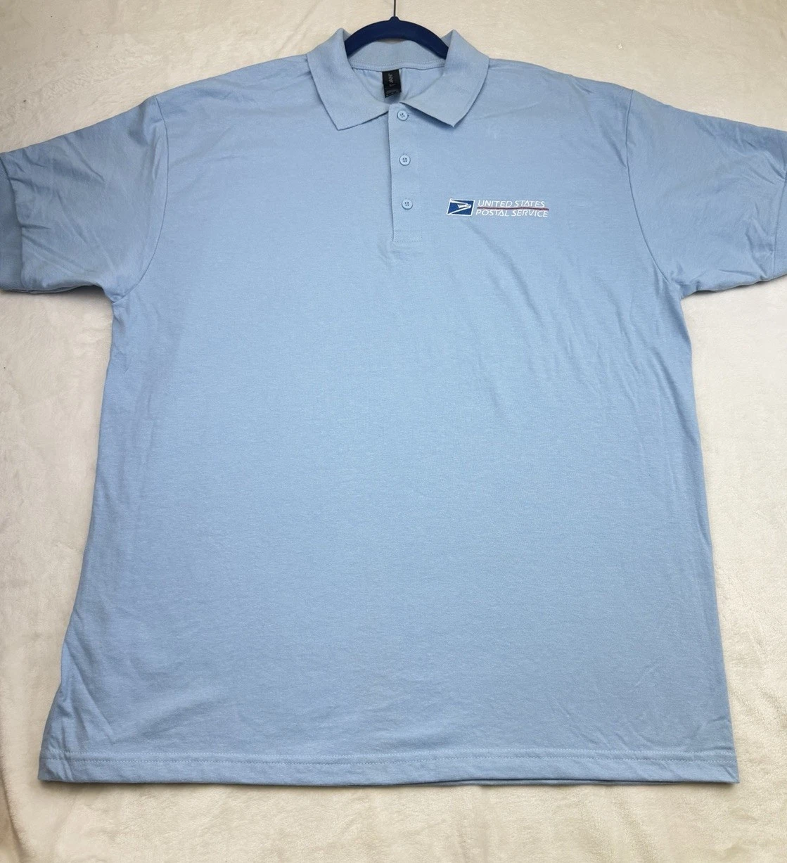 NEW USPS Uniform Polo Shirt Light Blue Blue X Large Unisex Embroidered Logo