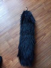 Fluffy Fox Tail Fur Keychain Cosplay Toy Party Costume Furry Black Tails Handbag