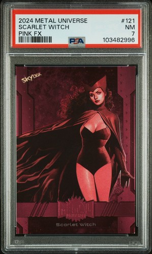 2024 Skybox Metal Universe Avengers Scarlet Witch #121 PSA 7 3/75 - Bild 1 von 2
